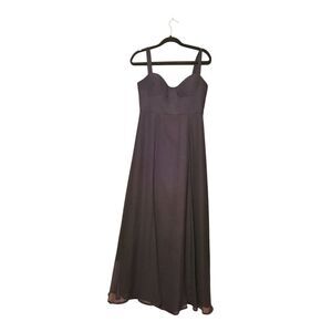 Jenny Yoo Elegant Black Chiffon Bridesmaid Dress Size 8